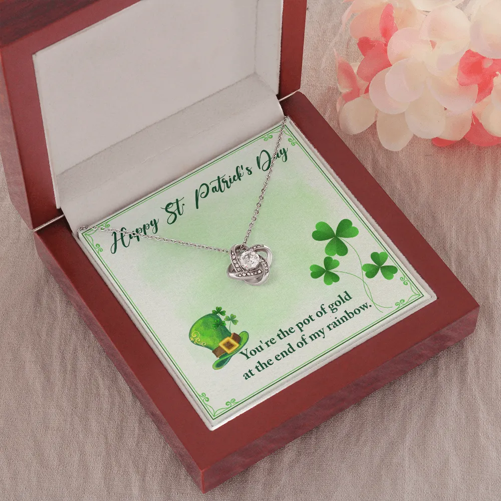 St. Patrick's Day Message Card, Love Knot Necklace