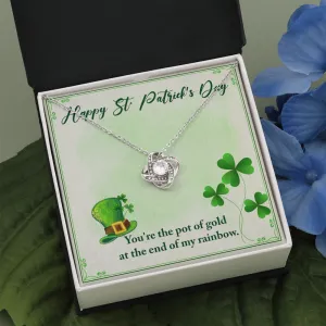 St. Patrick's Day Message Card, Love Knot Necklace