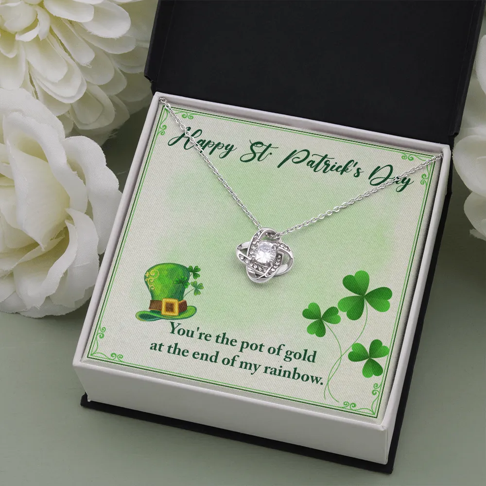 St. Patrick's Day Message Card, Love Knot Necklace
