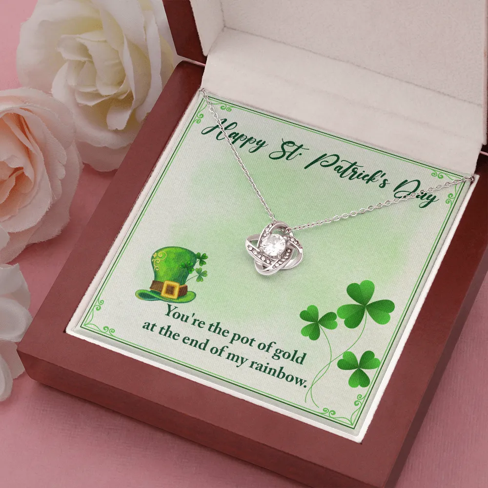 St. Patrick's Day Message Card, Love Knot Necklace