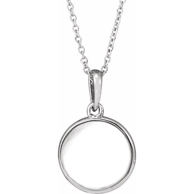Sterling Silver .005 CT Diamond Engravable Necklace
