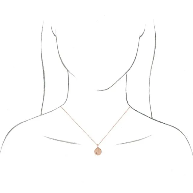 Sterling Silver .005 CT Diamond Engravable Necklace