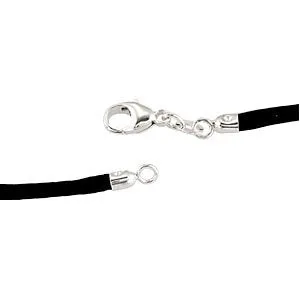 Sterling Silver 2.25mm Black Silk Cord