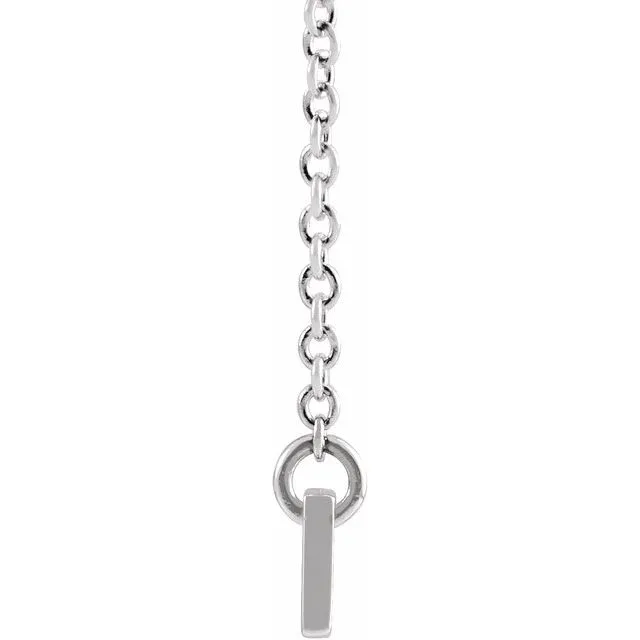 Sterling Silver 34x4 mm Engravable Bar 16" Necklace
