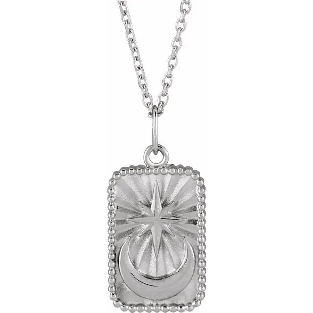 Sterling Silver Crescent 16-18" Necklace