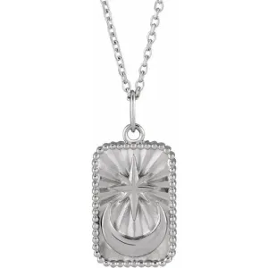 Sterling Silver Crescent 16-18" Necklace