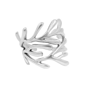 Sterling Silver Gold Vermeil Coral Branch Ring