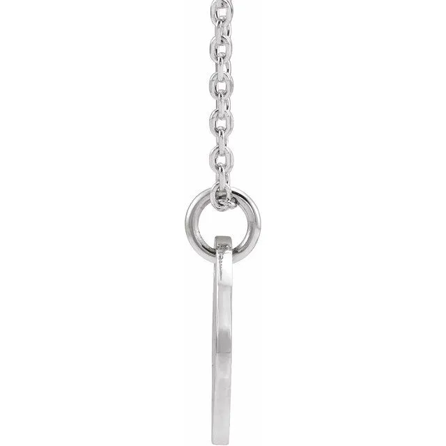 Sterling Silver Initial C 10 mm Disc 16-18" Necklace