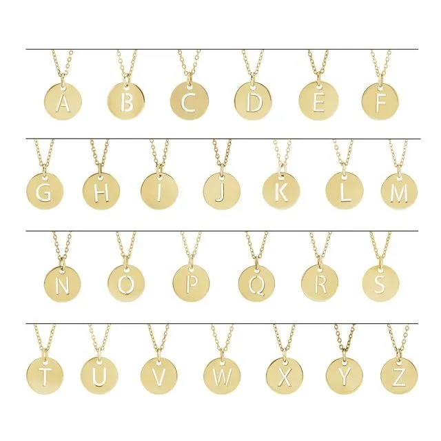 Sterling Silver Initial C 10 mm Disc 16-18" Necklace
