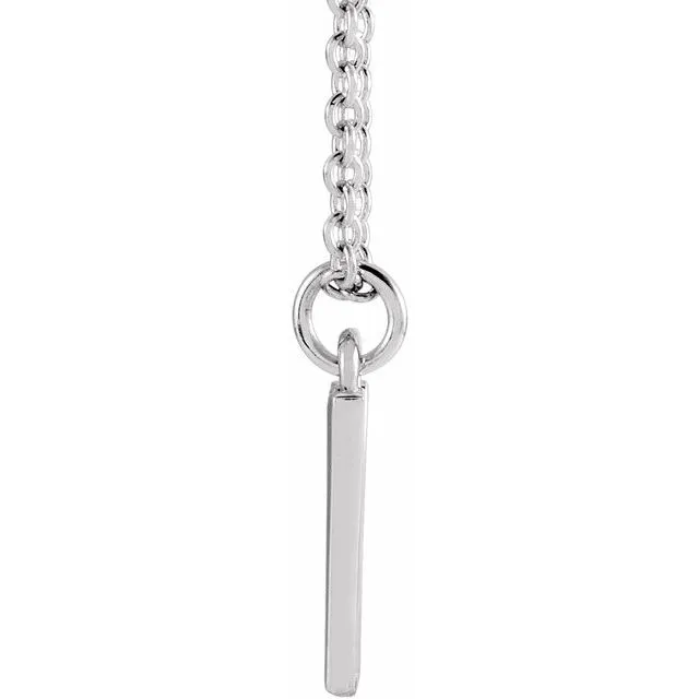 Sterling Silver Initial H Dangle 18" Necklace