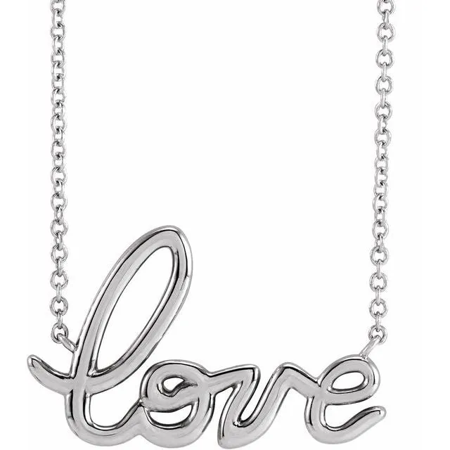 Sterling Silver Love 18" Necklace