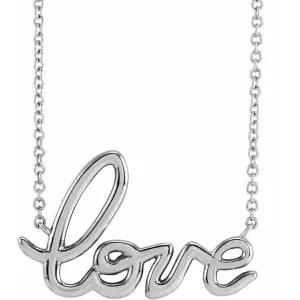 Sterling Silver Love 18" Necklace