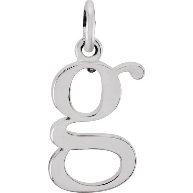 Sterling Silver Lowercase Initial g 16" Necklace