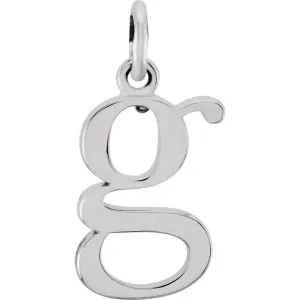 Sterling Silver Lowercase Initial g 16" Necklace