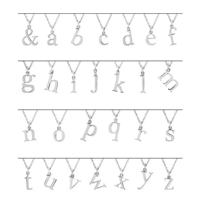 Sterling Silver Lowercase Initial m 16" Necklace