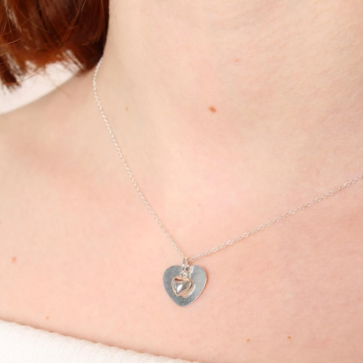 Sterling Silver Lydia Heart Fine Chain Necklace