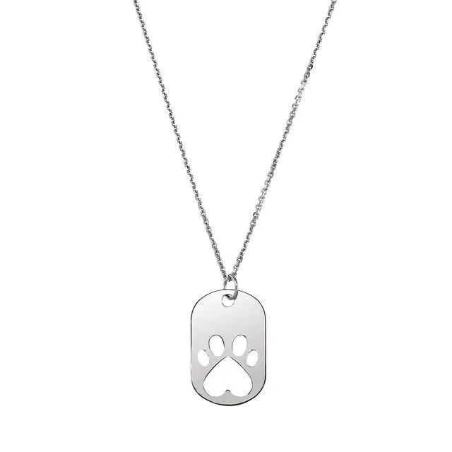 Sterling Silver Our Cause for Paws™ Dog Tag 18" Necklace