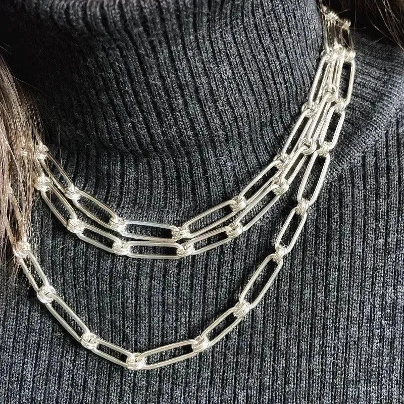 Sterling Silver Oval Link Necklace