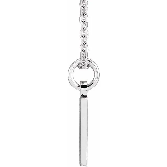 Sterling Silver Pierced Numeral 9 Dog Tag 16-18" Necklace