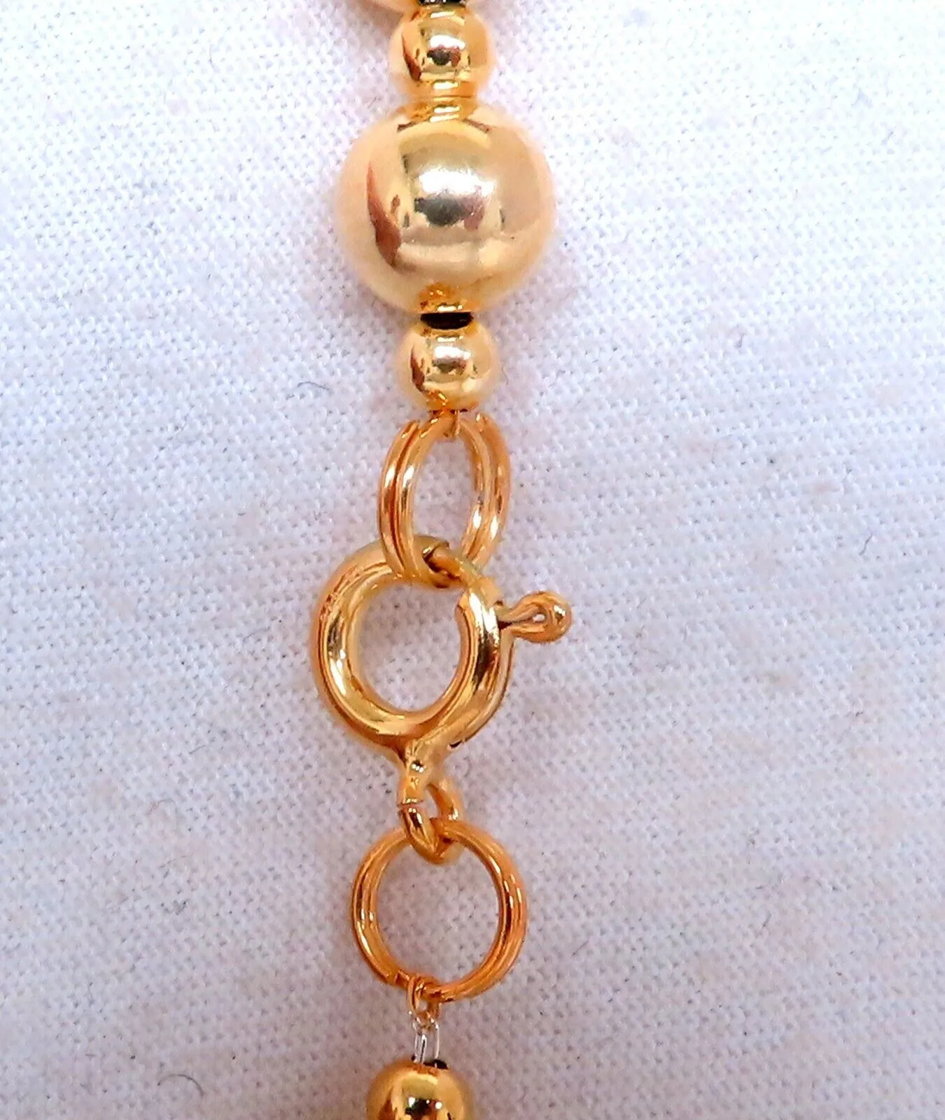 Sterling Silver Plated Gold Bead Necklace