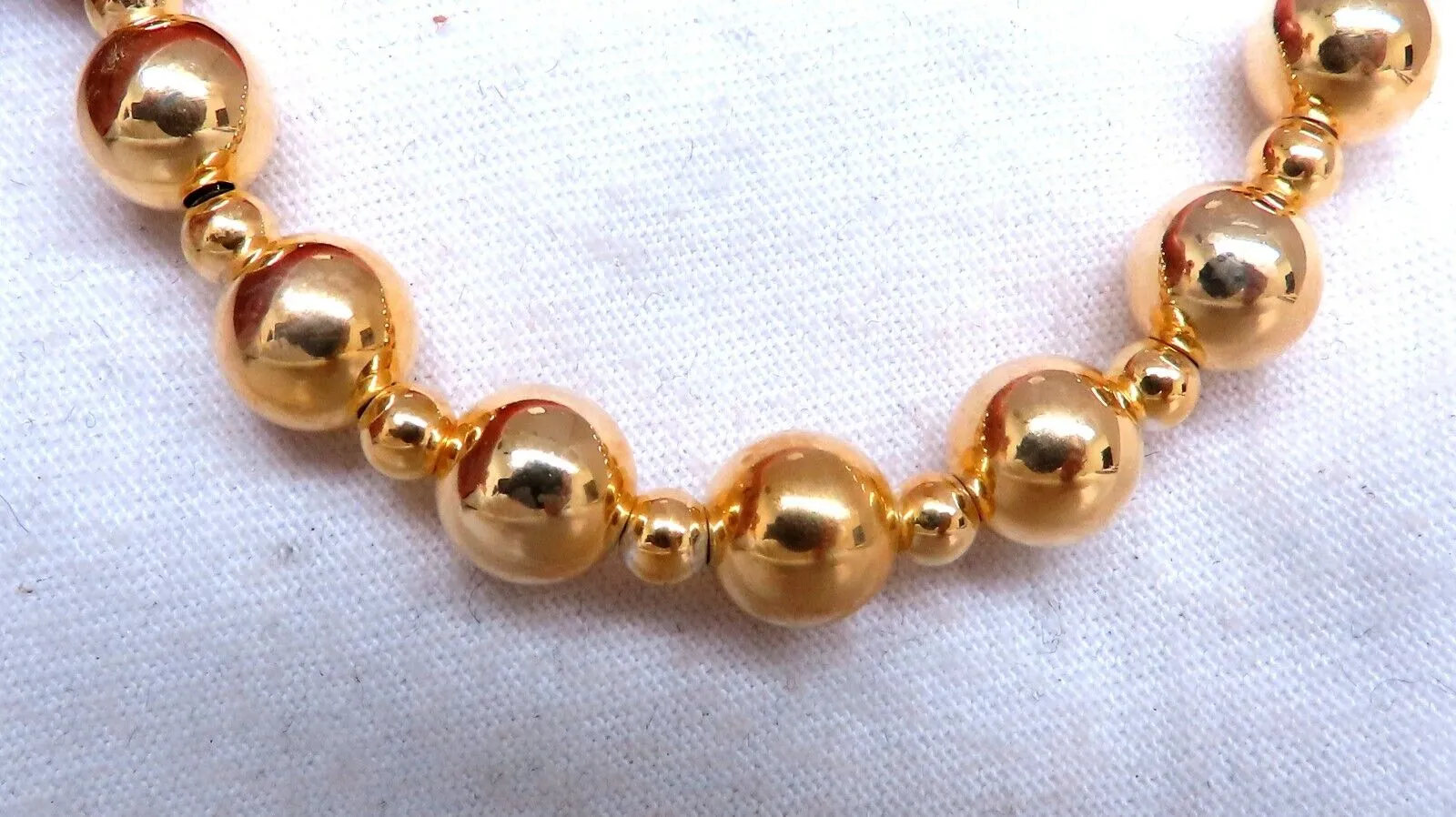 Sterling Silver Plated Gold Bead Necklace