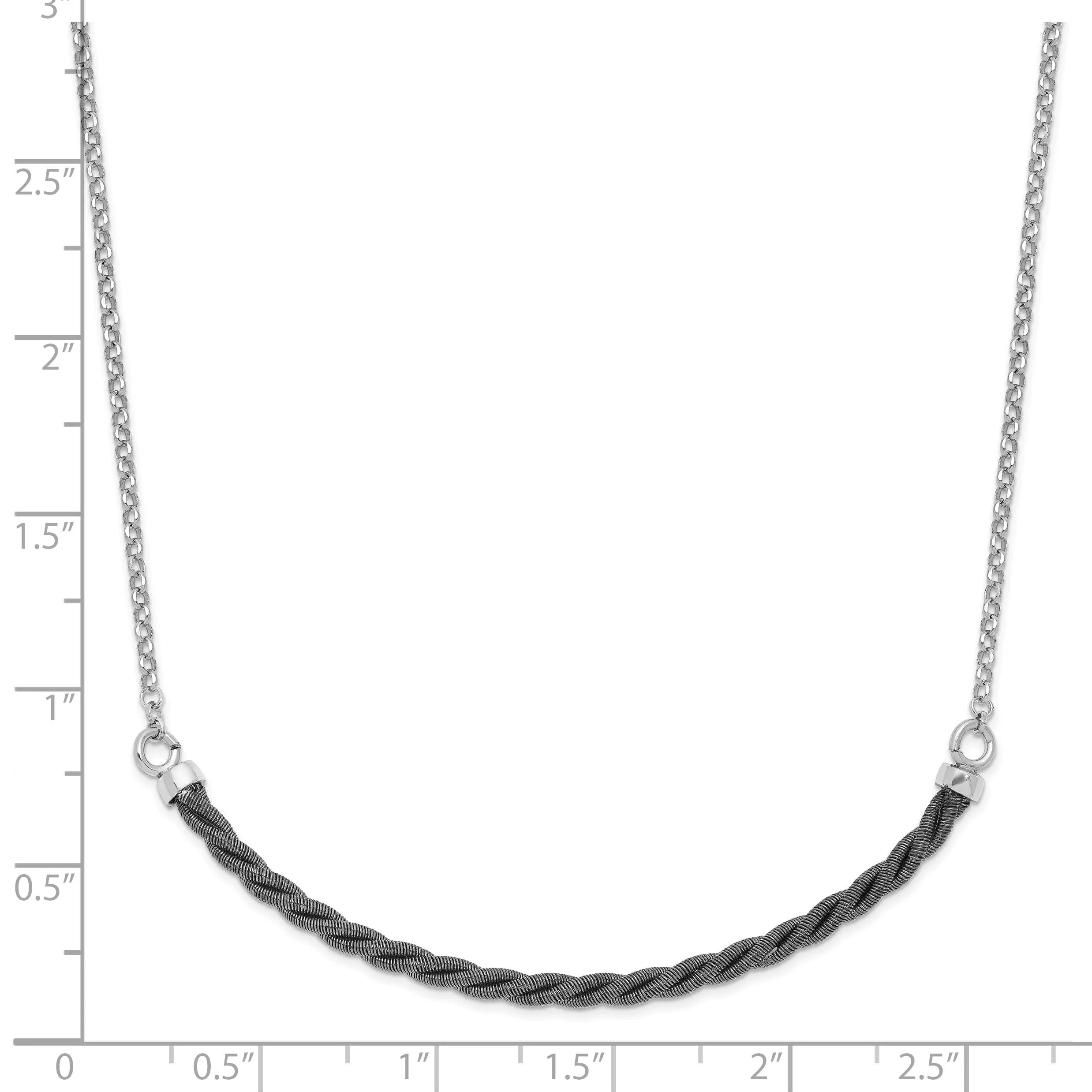 Sterling Silver Rhodium Ruthenium Necklace