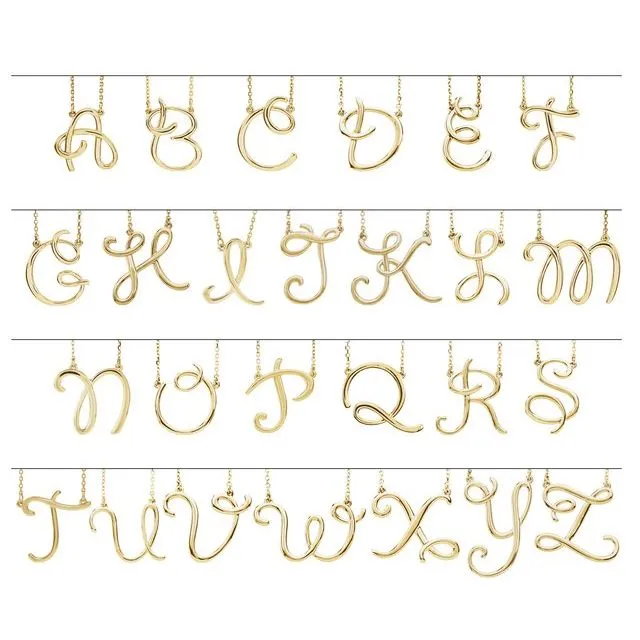 Sterling Silver Script Initial R 16" Necklace