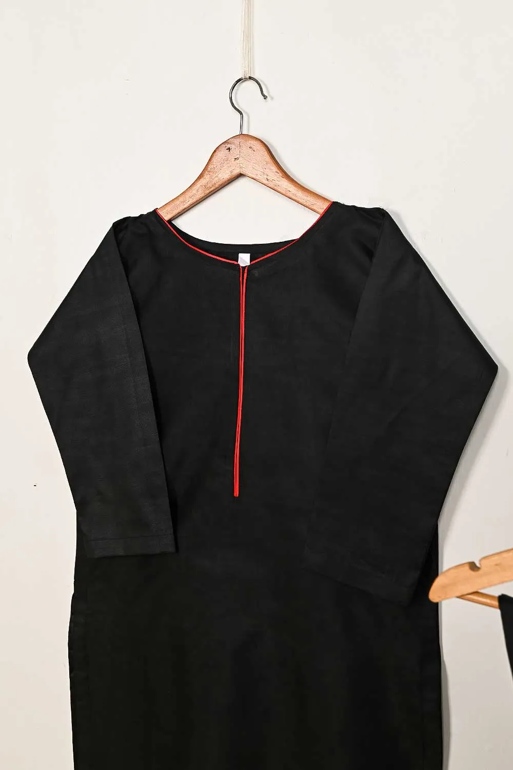 STP-163A-Black - 2Pc Soft Pc Cotton Dress With Soft Pc Cotton Trouser