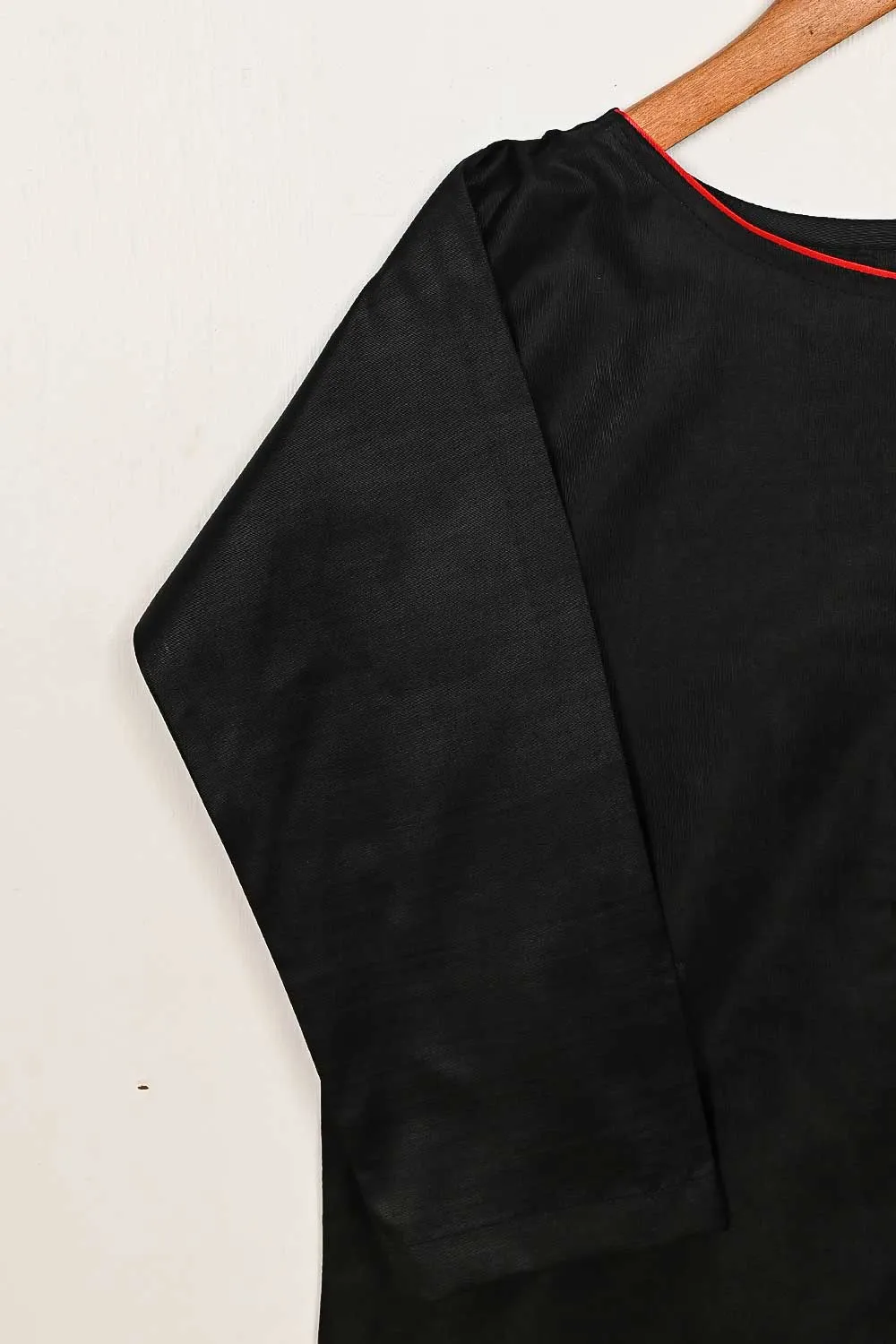 STP-163A-Black - 2Pc Soft Pc Cotton Dress With Soft Pc Cotton Trouser