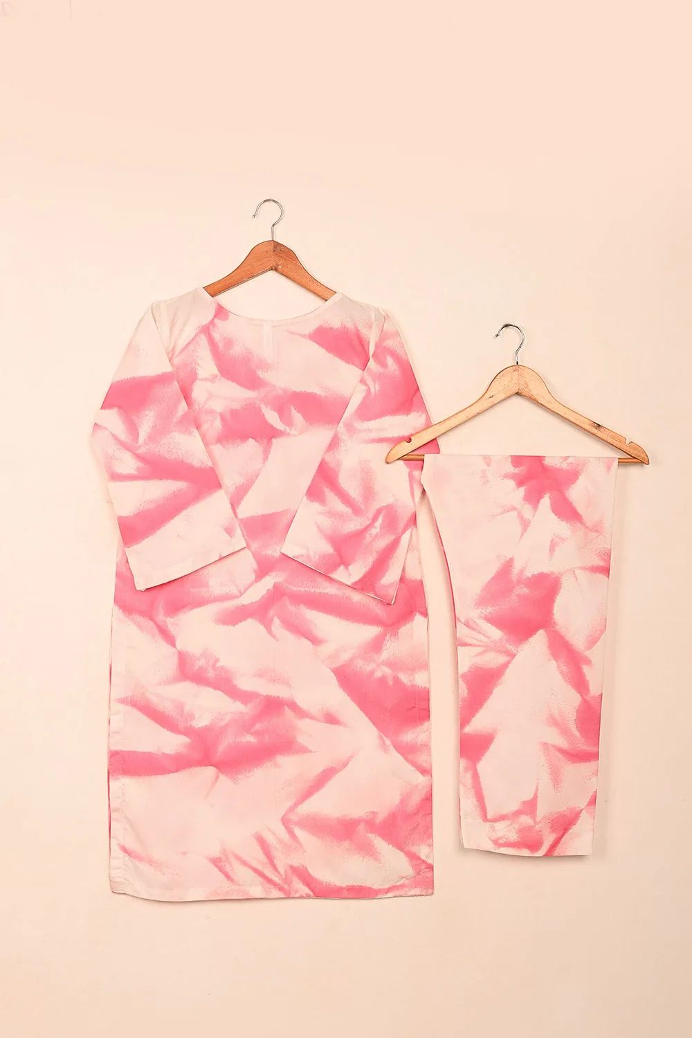 STP-206G-Pink - 2Pc Ready to Wear Spray Contoured Co-Ord Set