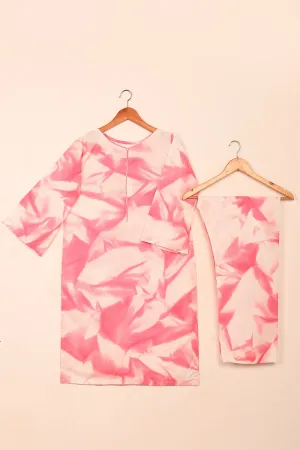 STP-206G-Pink - 2Pc Ready to Wear Spray Contoured Co-Ord Set