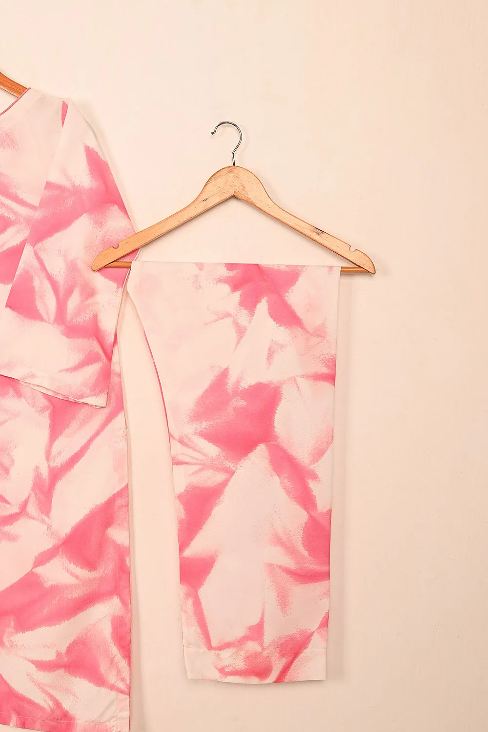 STP-206G-Pink - 2Pc Ready to Wear Spray Contoured Co-Ord Set