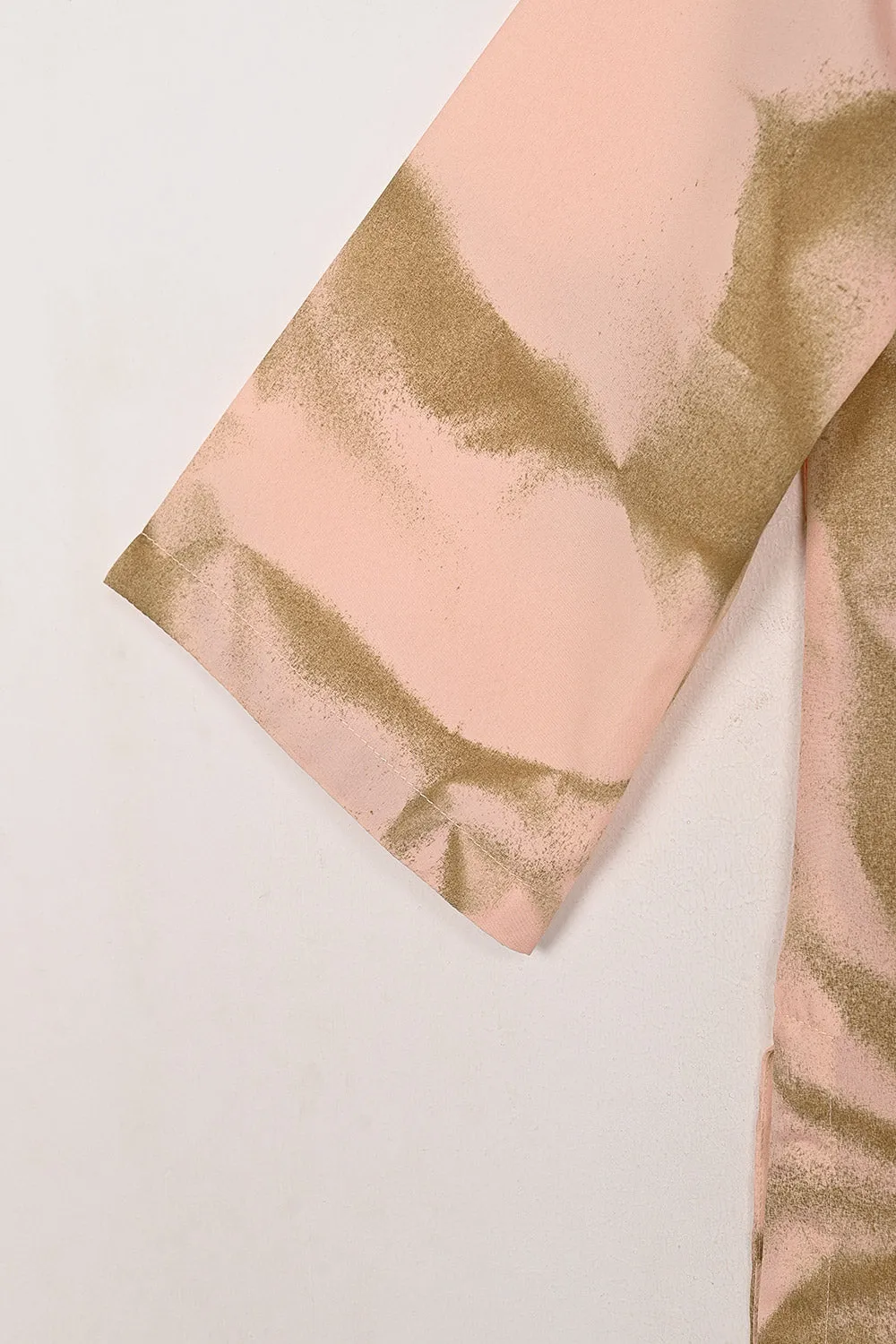 STP-206I-Peachy Pink - 2Pc Ready to Wear Spray Contoured Co-Ord Set