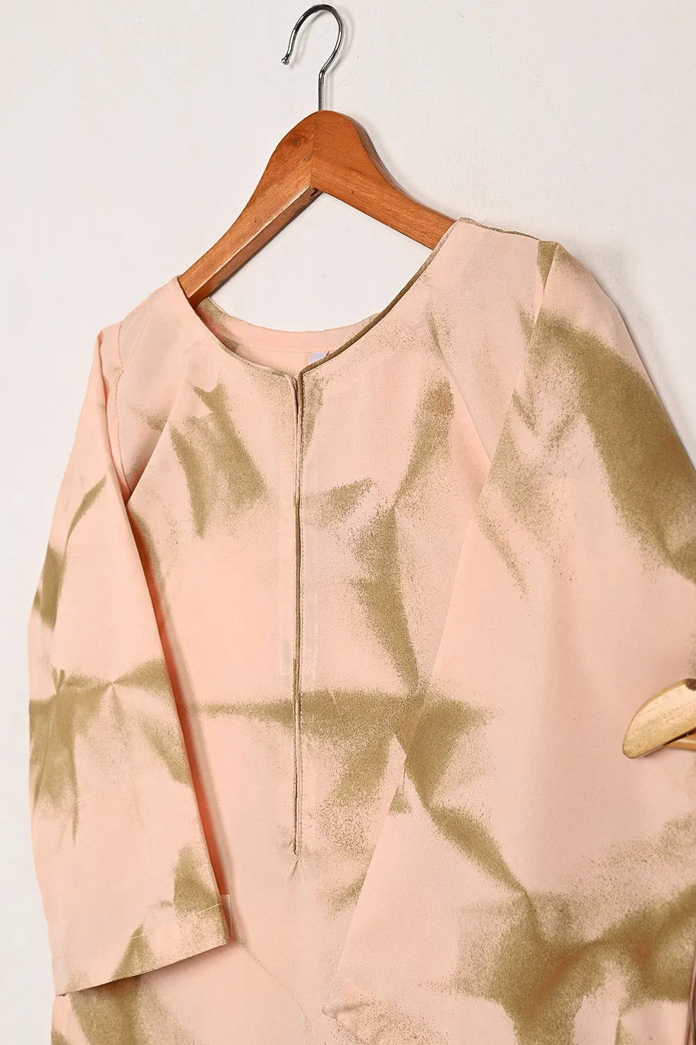 STP-206I-Peachy Pink - 2Pc Ready to Wear Spray Contoured Co-Ord Set