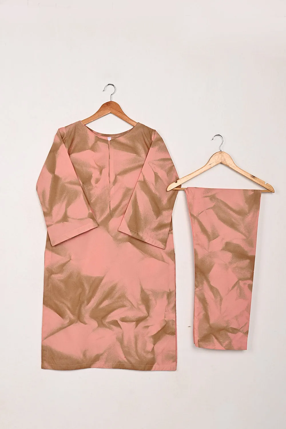 STP-206J-Tea Pink - 2Pc Ready to Wear Spray Contoured Co-Ord Set