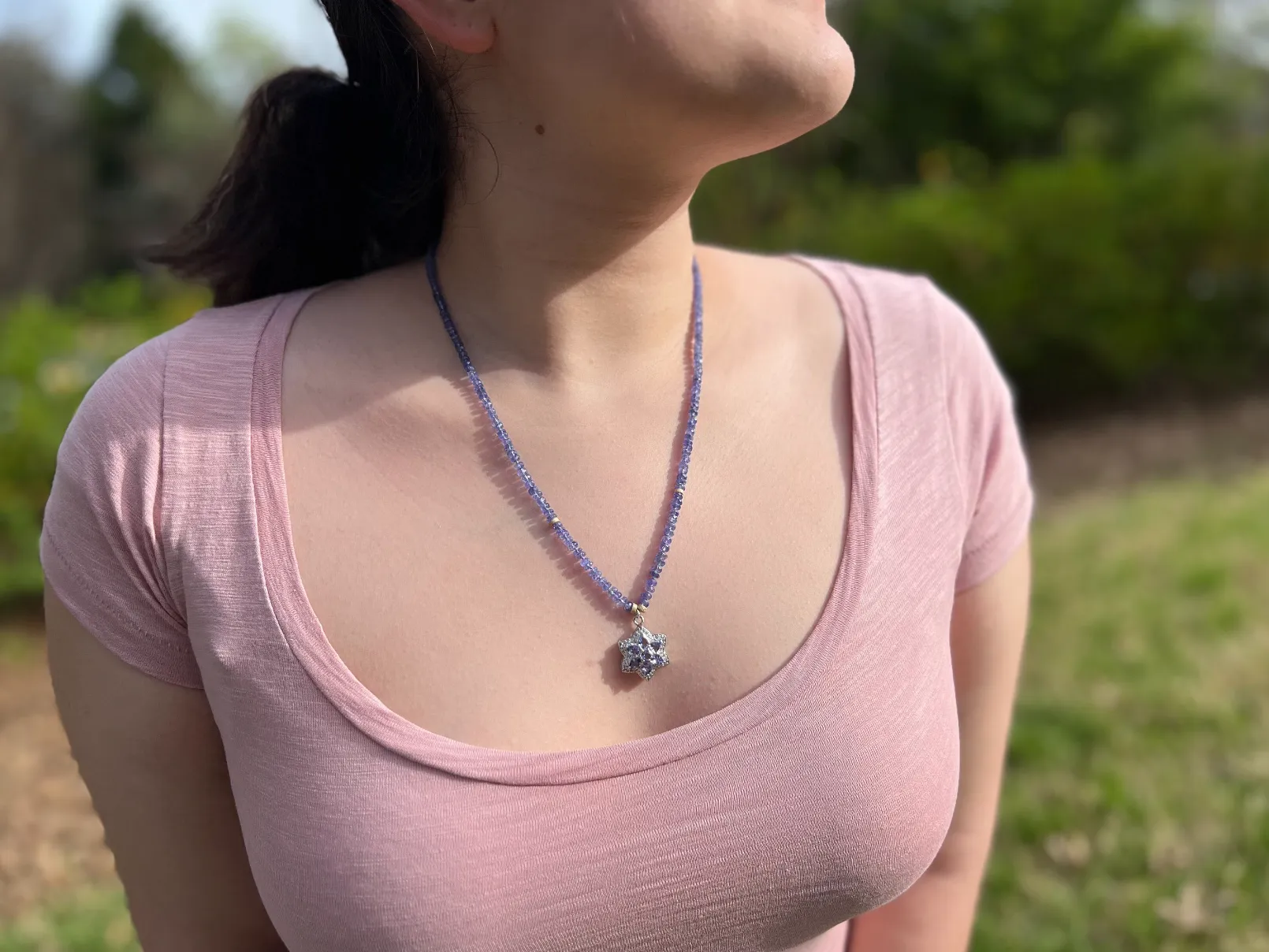 Tanzanite Necklace with Tanzanite Pendant