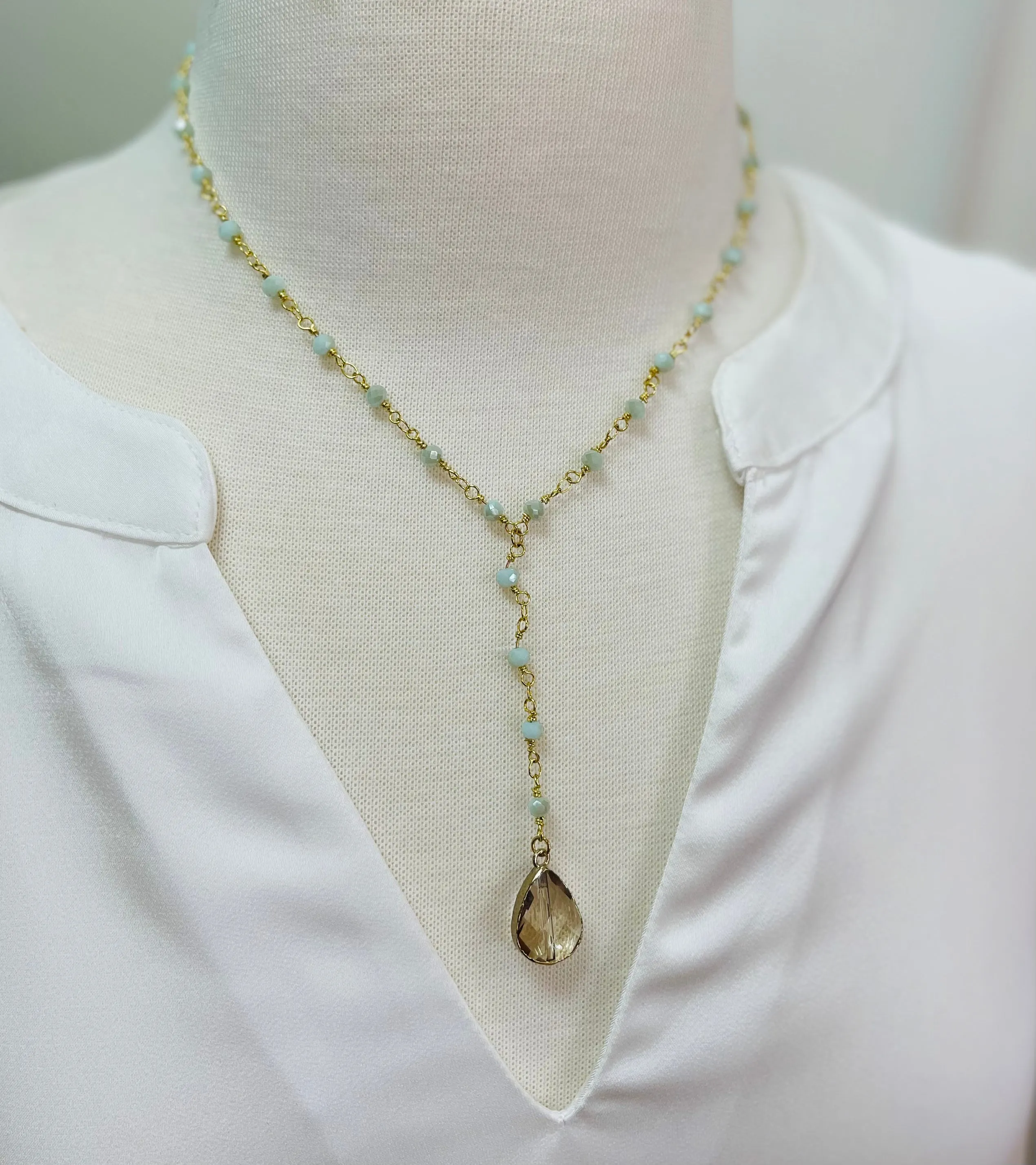 Teal Beaded Necklace