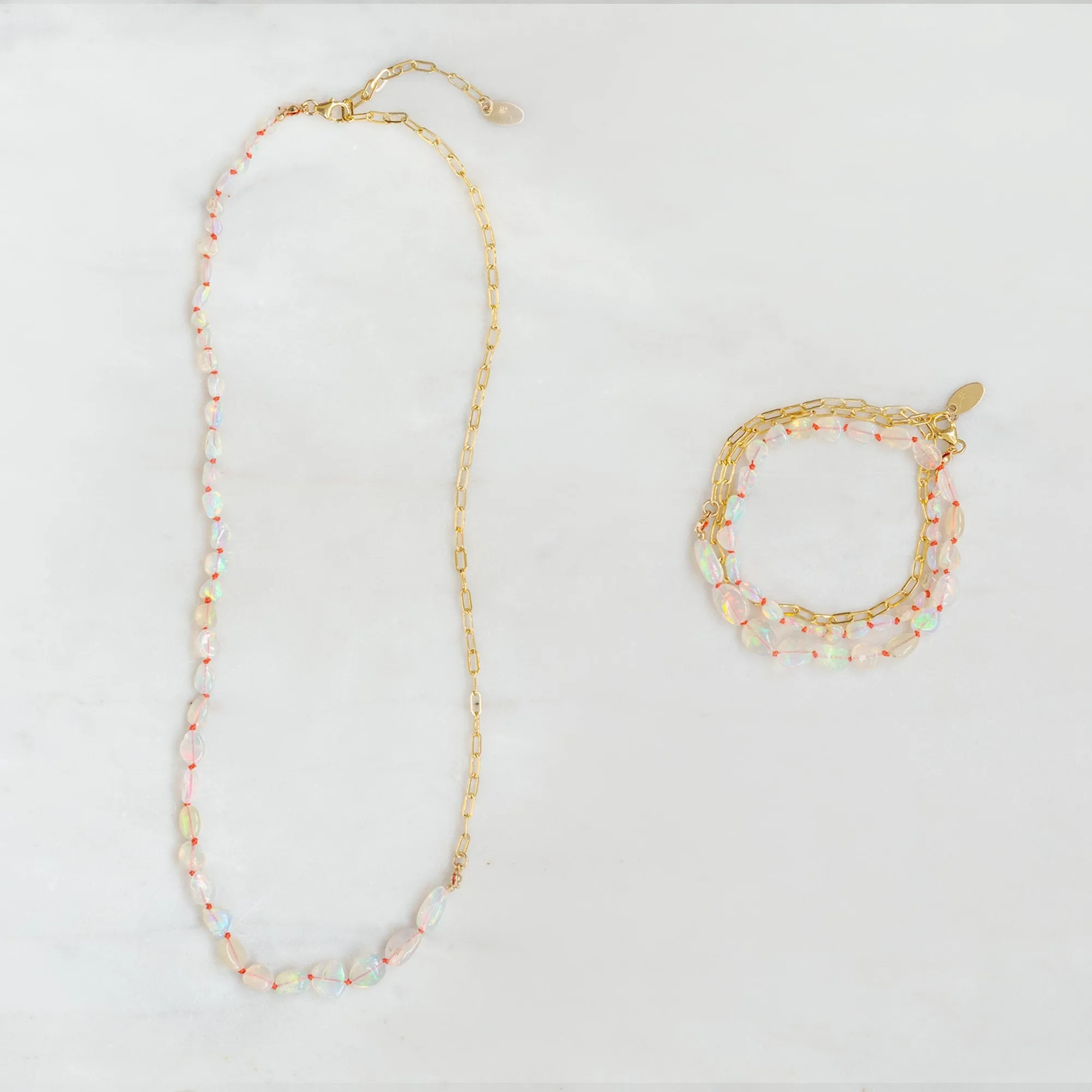 The Knotted Opal Bracelet | Gold Filled