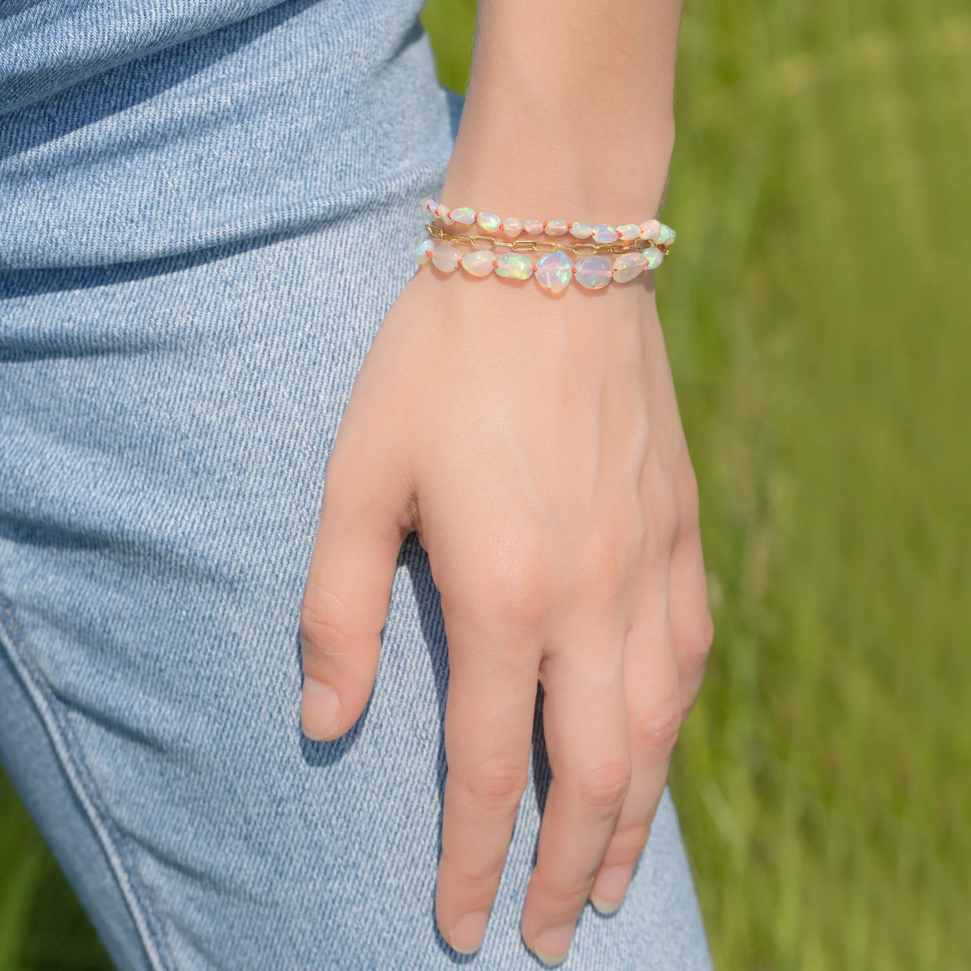 The Knotted Opal Bracelet | Gold Filled