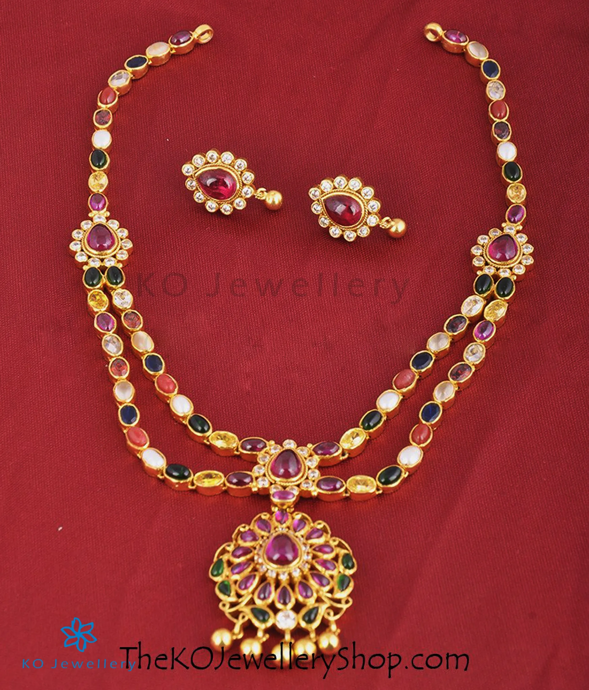 The Ksemya Silver Navratna Necklace