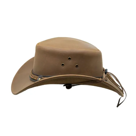 The Outback Trading Company "Wagga Wagga" Leather Hat - Tan