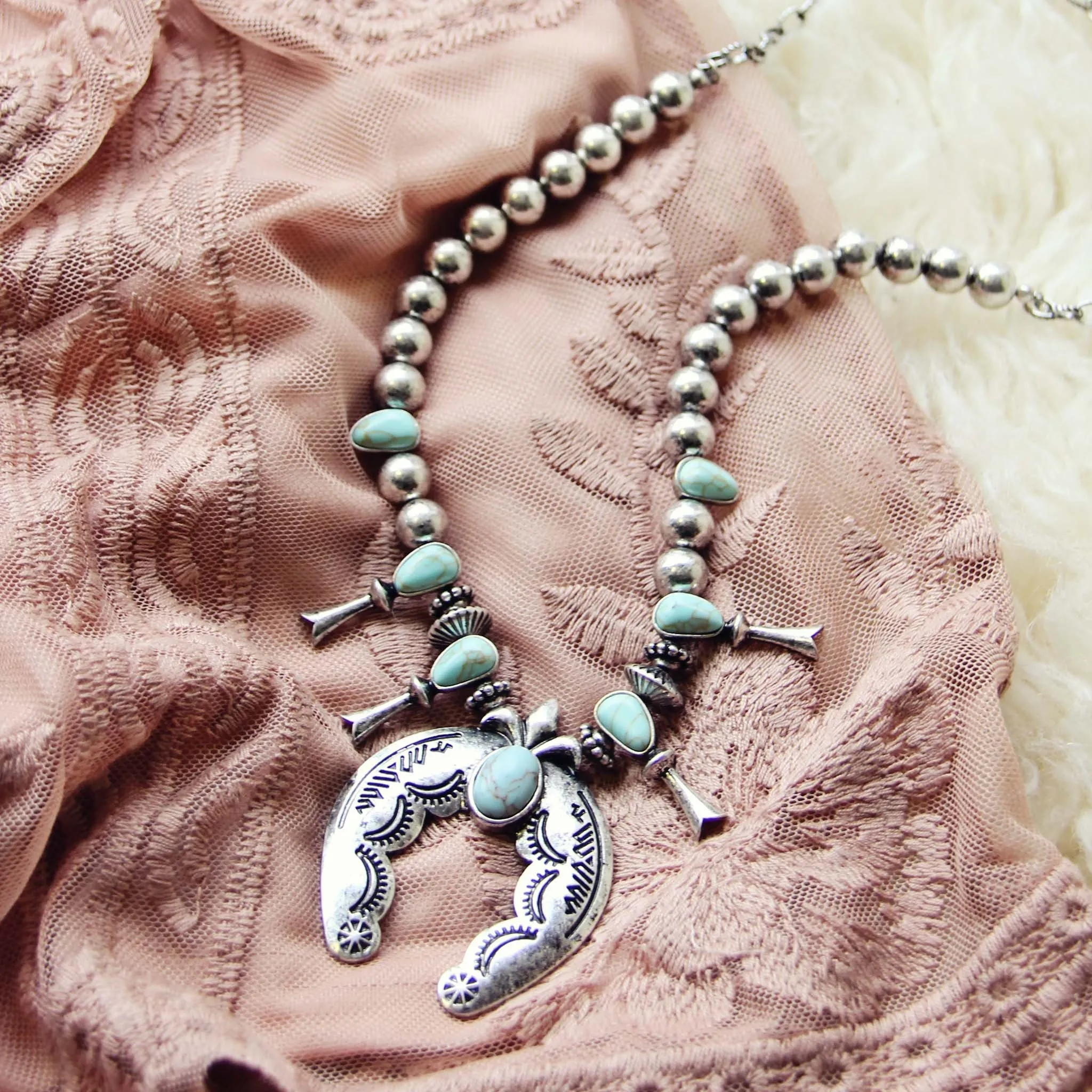 The Squash Blossom Necklace in Sky