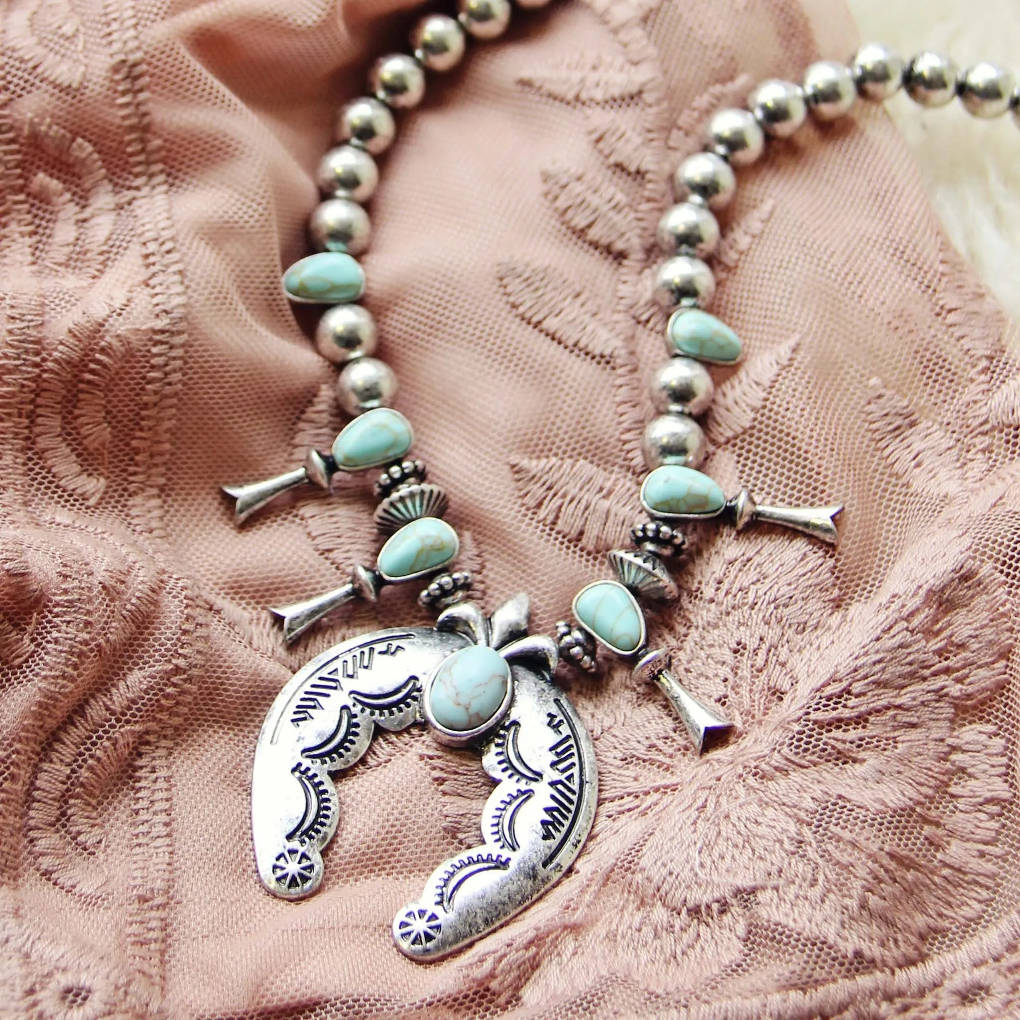 The Squash Blossom Necklace in Sky