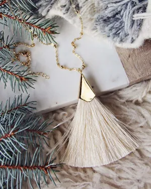 The Tassel Necklace in Cream
