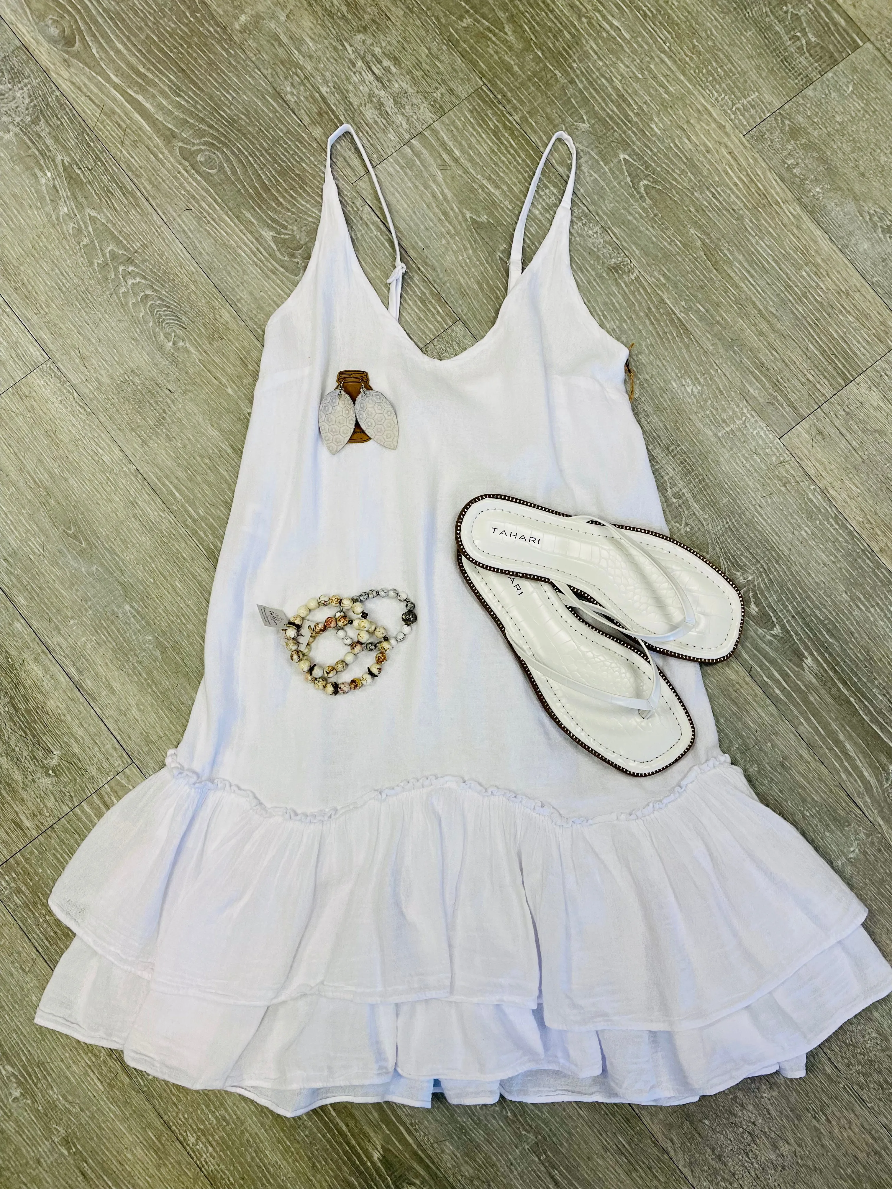 The Valencia Ruffle Dress - White