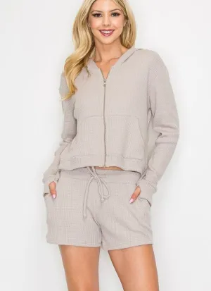 Thermal Crop Zip Hoodie