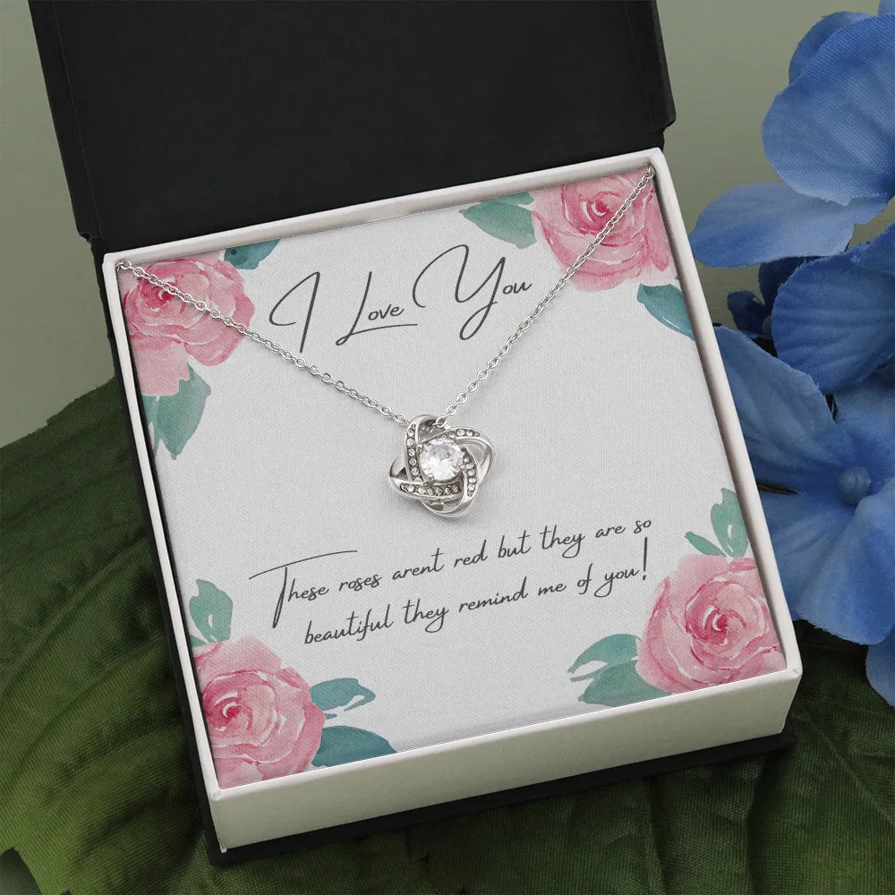 These Roses Arent' Red Love Knot Necklace