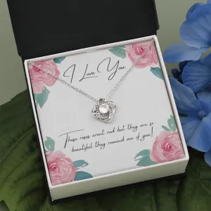 These Roses Arent' Red Love Knot Necklace