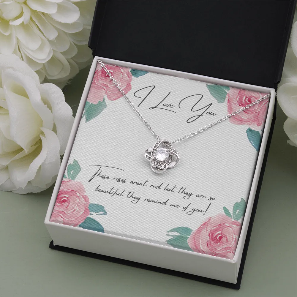 These Roses Arent' Red Love Knot Necklace