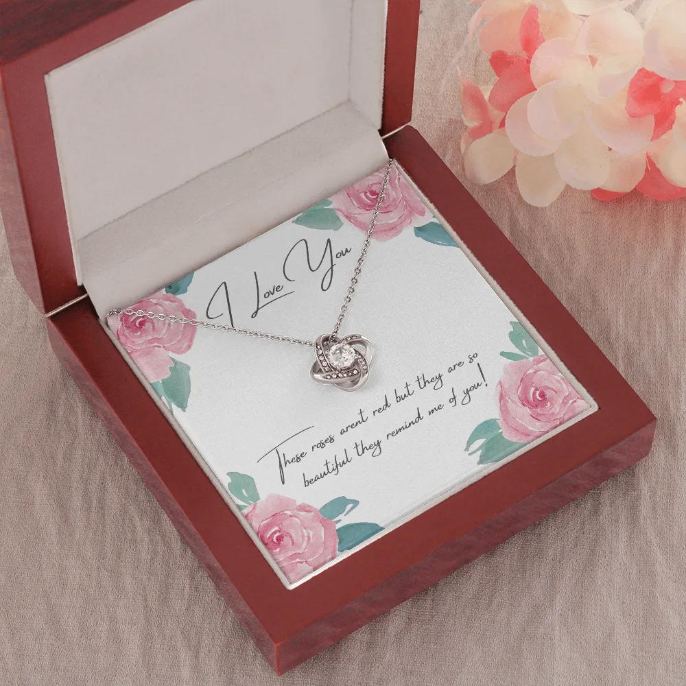 These Roses Arent' Red Love Knot Necklace